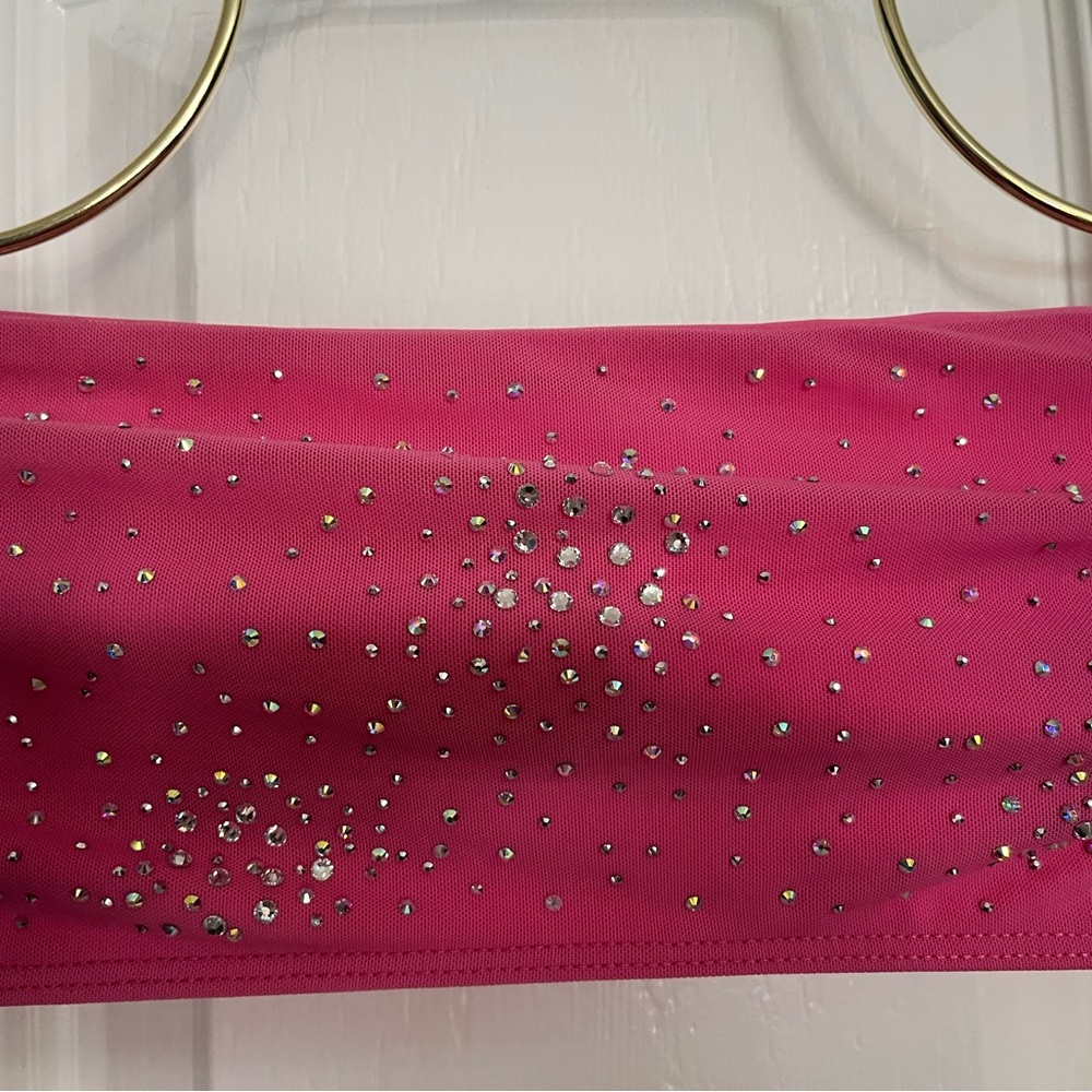 Beach Riot Pink Rhinestone Strapless Bikini Set - Picture 5 of 7